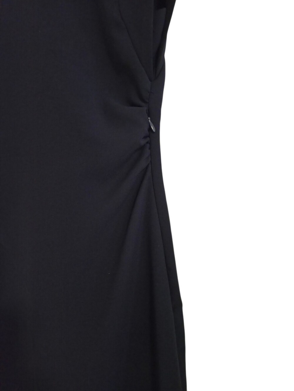 Zara Navy Ruched Waist Midi Sheath Dress Cap Sleeve Office Size Small - Picture 4 of 8